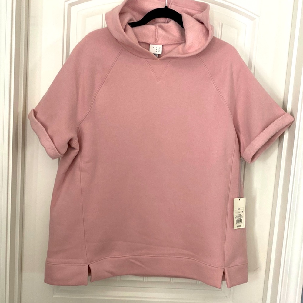 Pink Short Sleeve Hoodie